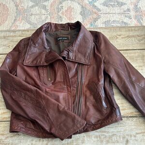 Leather bomber jacket. Like new